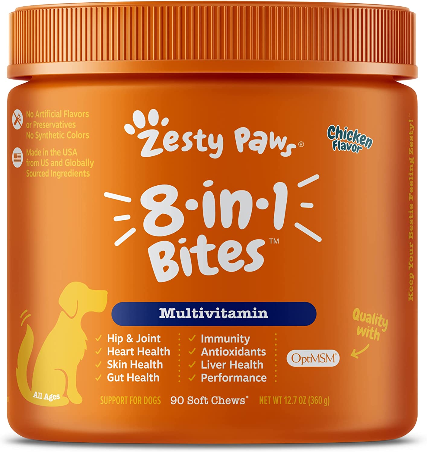 Zesty Paws 8 In 1 Bites Suplemento Para Perros Multi-vitaminas 90 Soft Chews